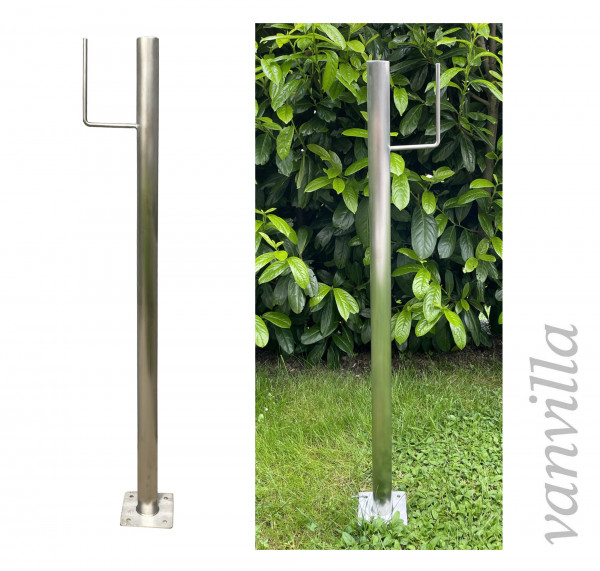 vanvilla Schlauchhalter Freistehend Edelstahl Gartenschlauchständer 90cm